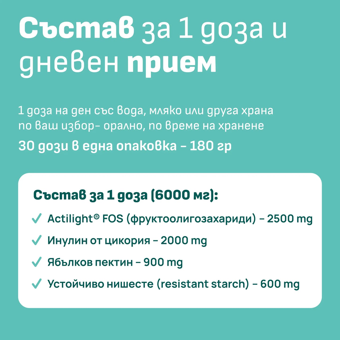 Състав на пребиотичния микс от фибри