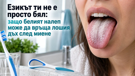 Езикът ти не е просто бял: защо белият налеп може да е причината дъхът да се връща след миене