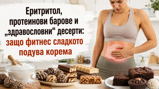 Еритритол, протеинови барове и „здравословни“ десерти: защо фитнес сладкото подува корема