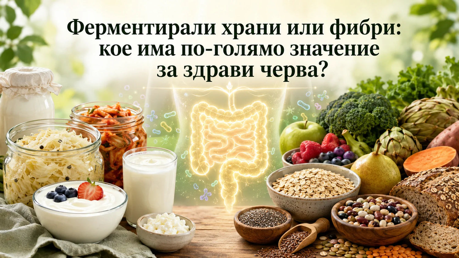 Ферментирали храни или фибри: кое има по-голямо значение за здрави черва?