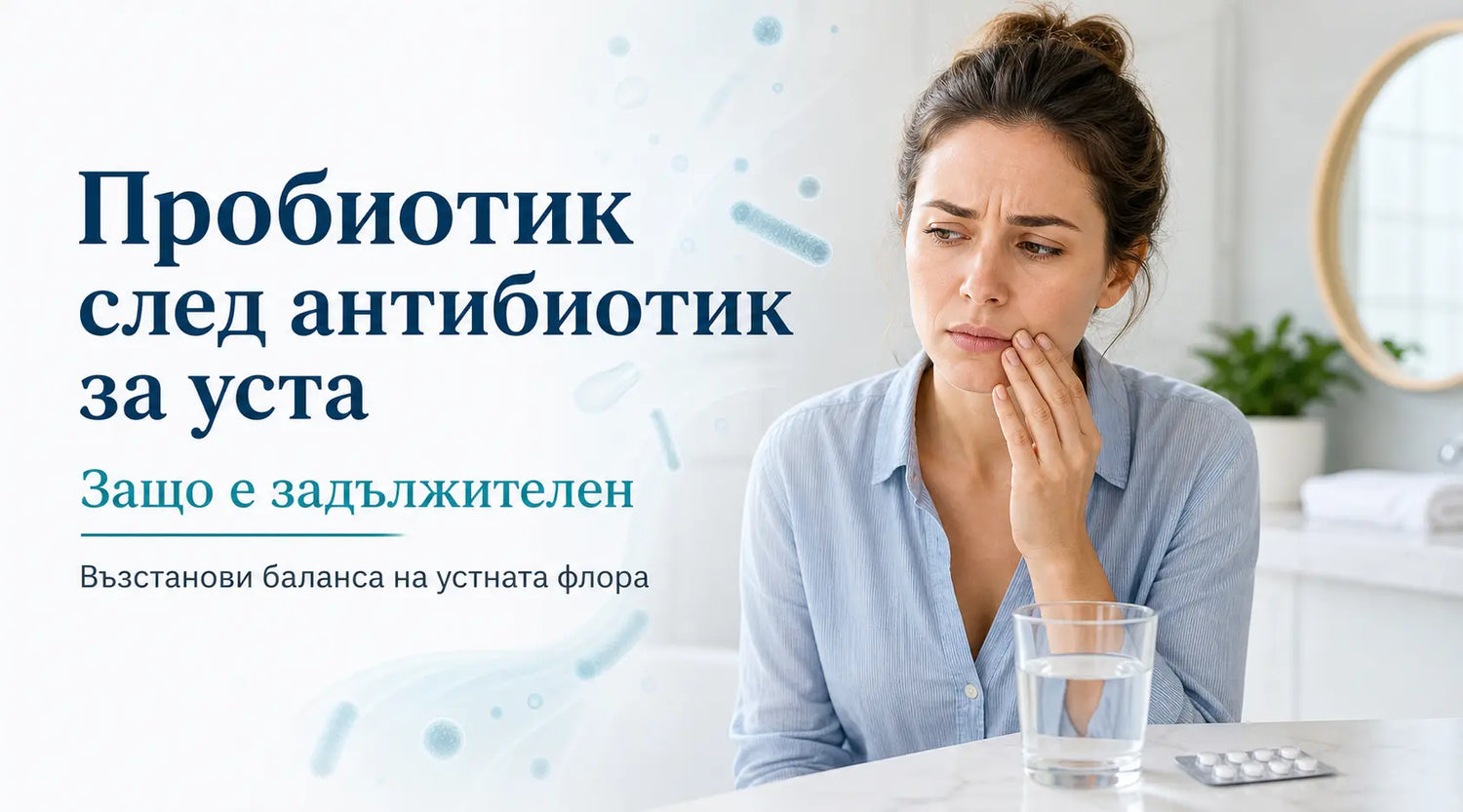 Орален пробиотик Probiotiv след антибиотик за възстановяване на устната флора