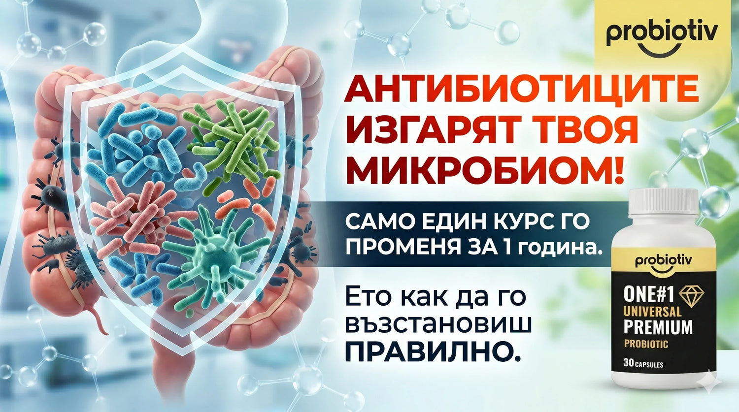 Възстановяване на микробиома след антибиотик с пробиотик