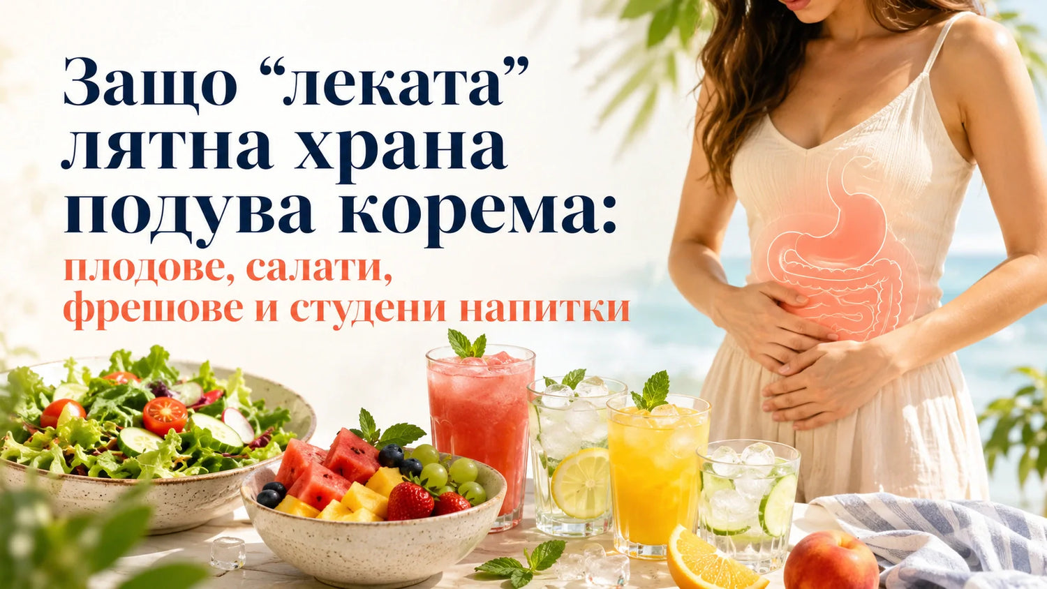 Защо „леката“ лятна храна подува корема: плодове, салати, фрешове и студени напитки