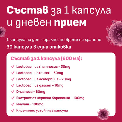 Състав на Good Girl вагинален пробиотик – Lactobacillus щамове, D-маноза, червена боровинка